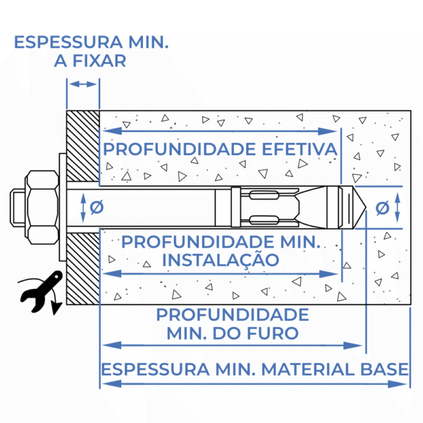 Parafuso Bucha Segmentada Zincada M10x120 mm Index AM10120 - Image 2