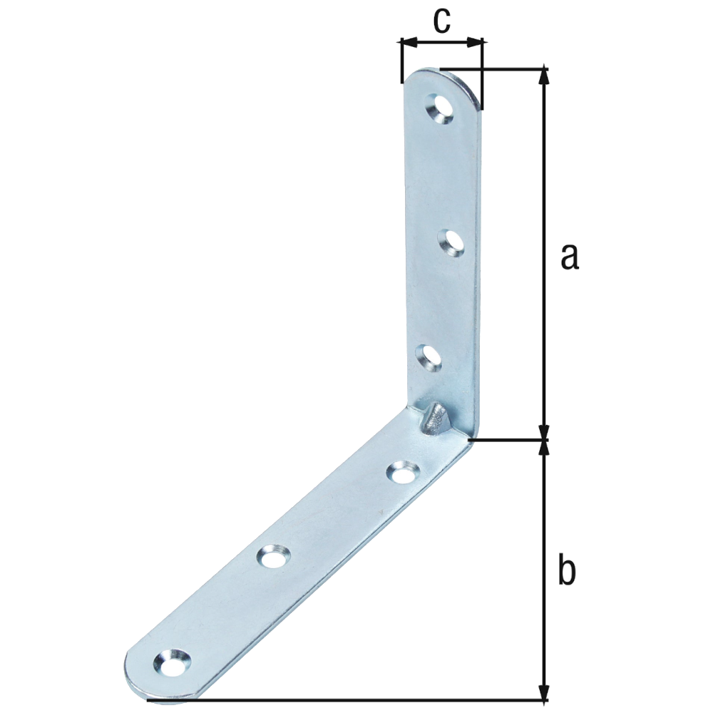 Esquadro angular Aço zincado 100x19x2 mm