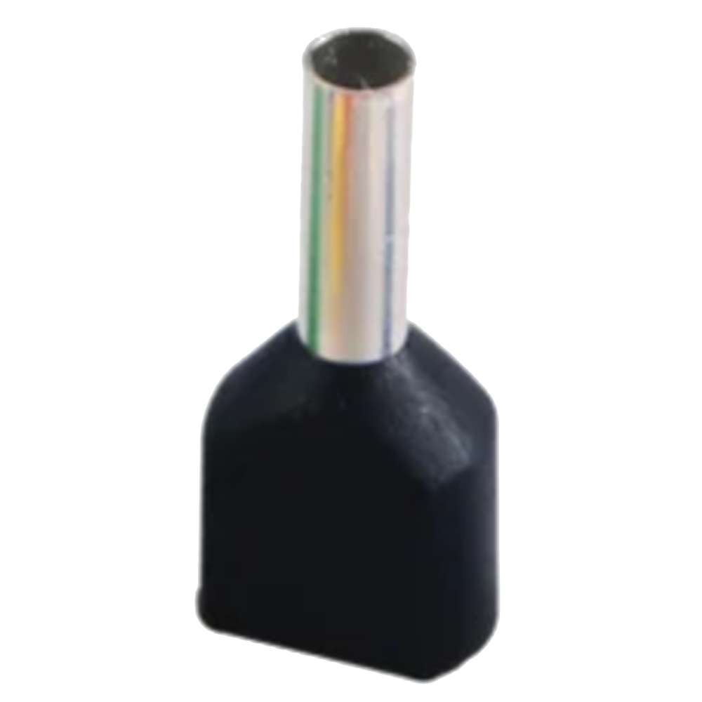 Ponteira isolada dupla (terminal tubular) 1,5 mm² TE1508 – preta, tipo E
