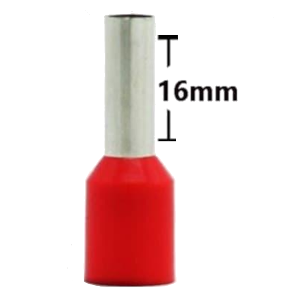 Terminal tubular isolado (ferrule) tipo E 25mm2 E25-16 preto / vermelho / azul