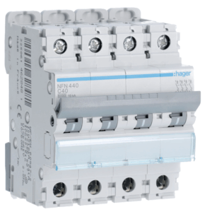 Disjuntor NFN440 4P 40A C 6/10kA 4M HAGER