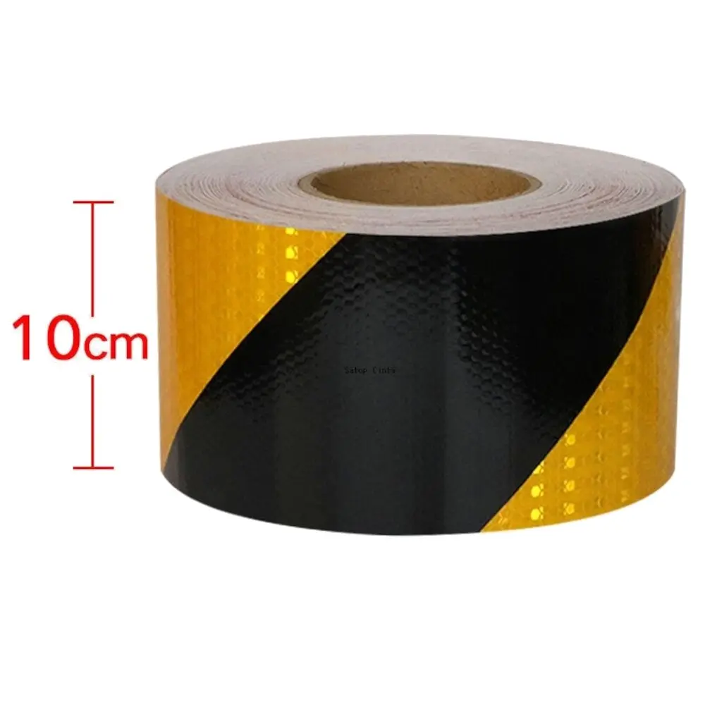 Fita refletora preta-amarela 10CM 5M