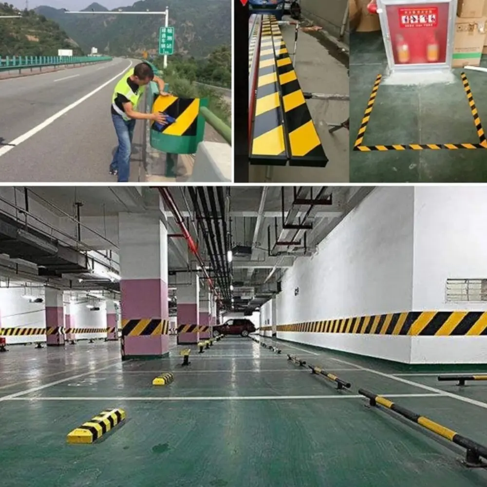 Fita refletora preta-amarela 10CM 5M - Image 2