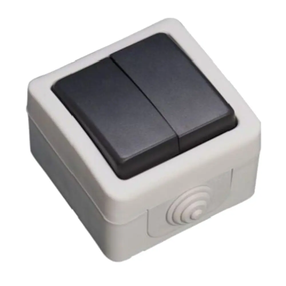 Comutador de escada duplo estanque 10A 250V IP54 - cinzento - Gsc Evolution