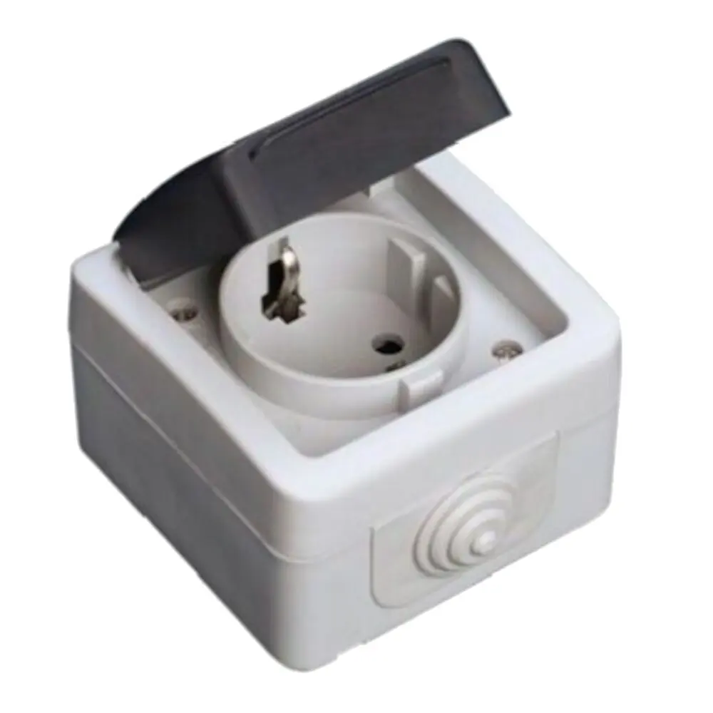 Tomada schuko estanque 16A 250V IP44 - cinzento - Gsc Evolution