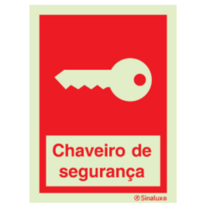Sinal de chaveiro de emergência Sinalux P 05 58 – vermelho, de 150 x 200 a 400 x 600 mm