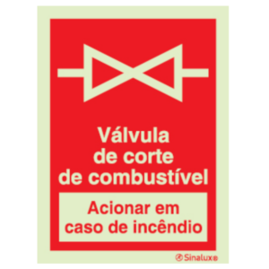 Sinal de válvula de corte de combustível, acionar em caso de incêndio - P 05 68