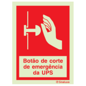 Sinal de botão de corte de emergência da UPS - P 05 72