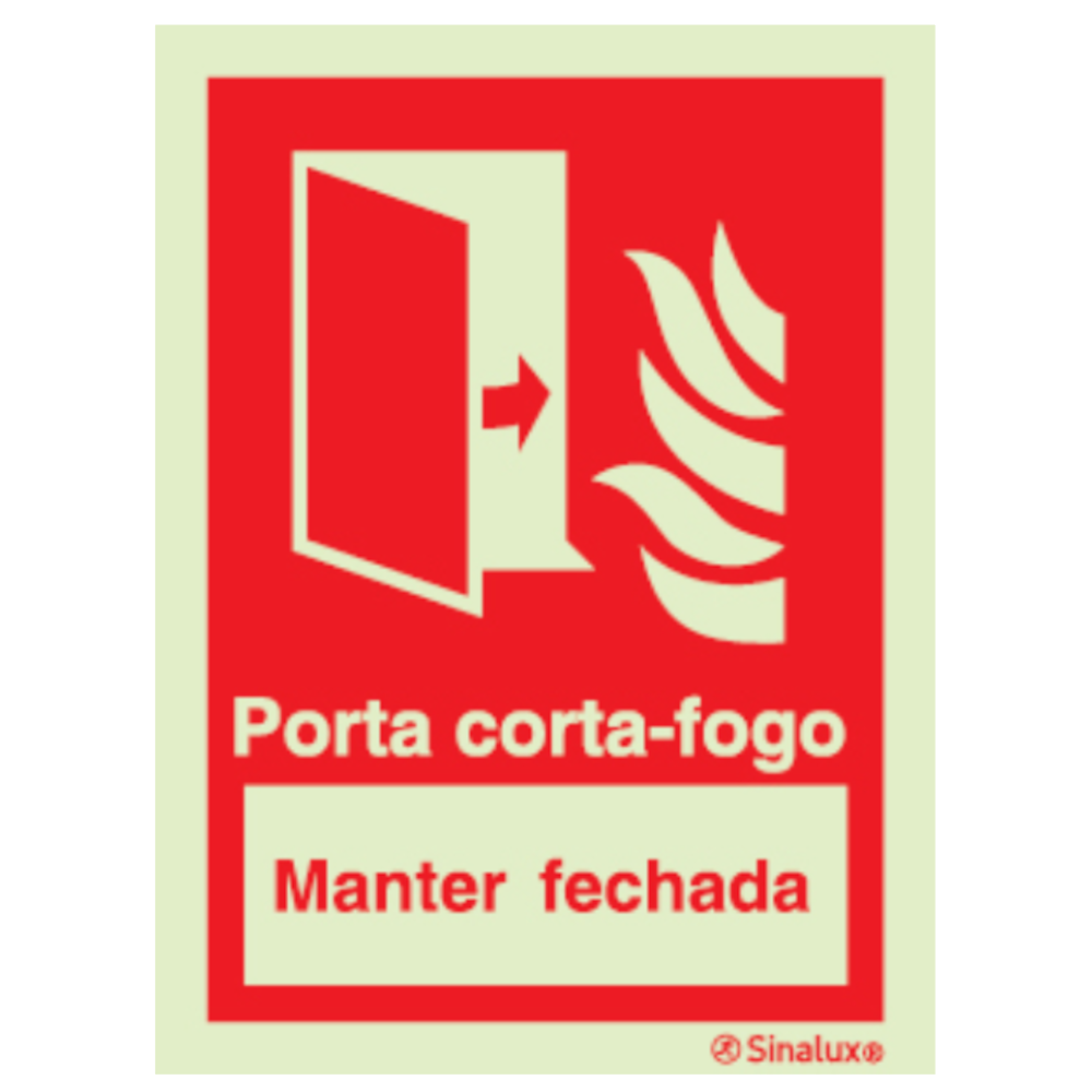 Sinal de porta corta-fogo, manter fechada P 05 76 – vermelho