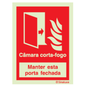 Sinal de porta corta-fogo, manter esta porta fechada - P 05 80