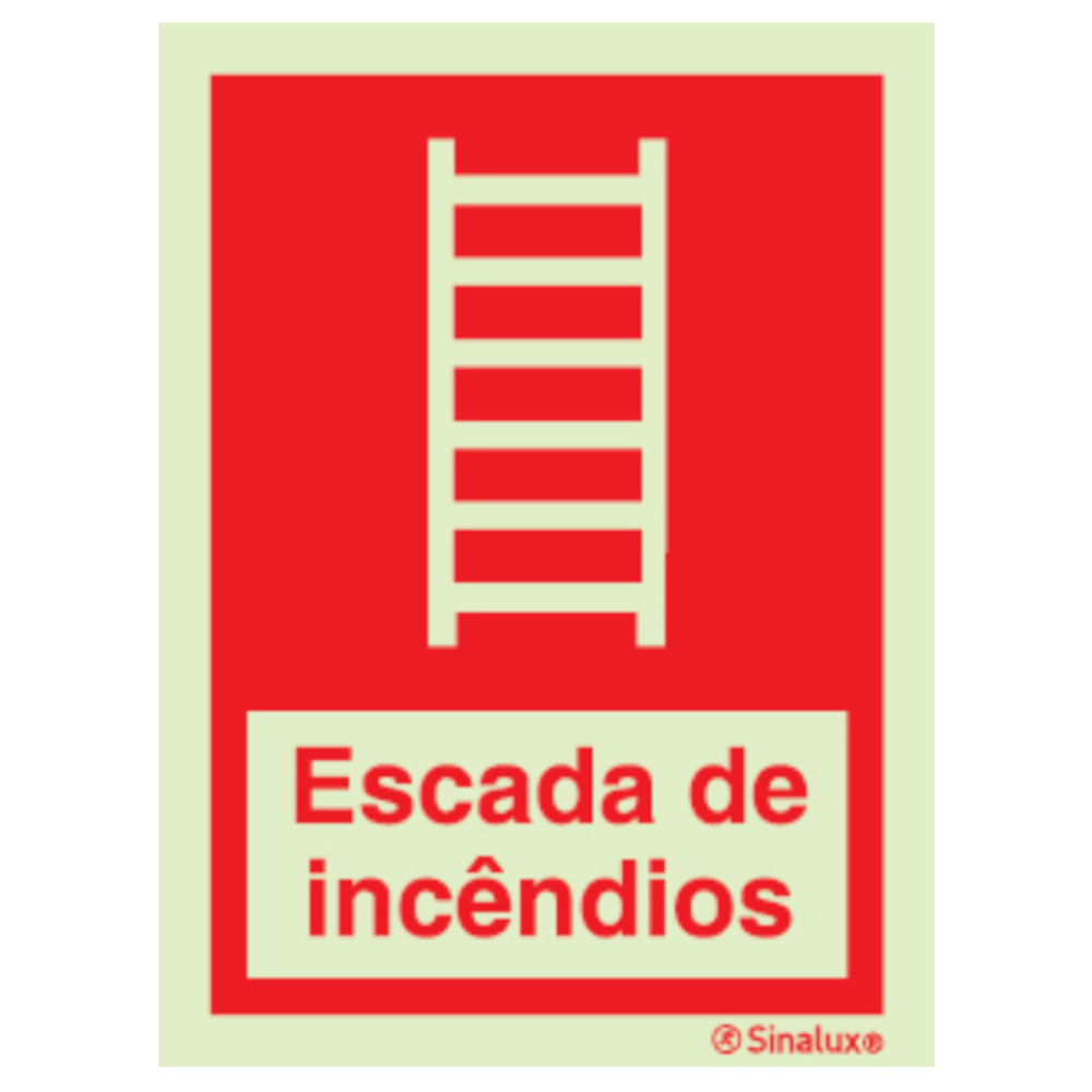 Sinal de escada de incêndios P 05 82 – vermelho