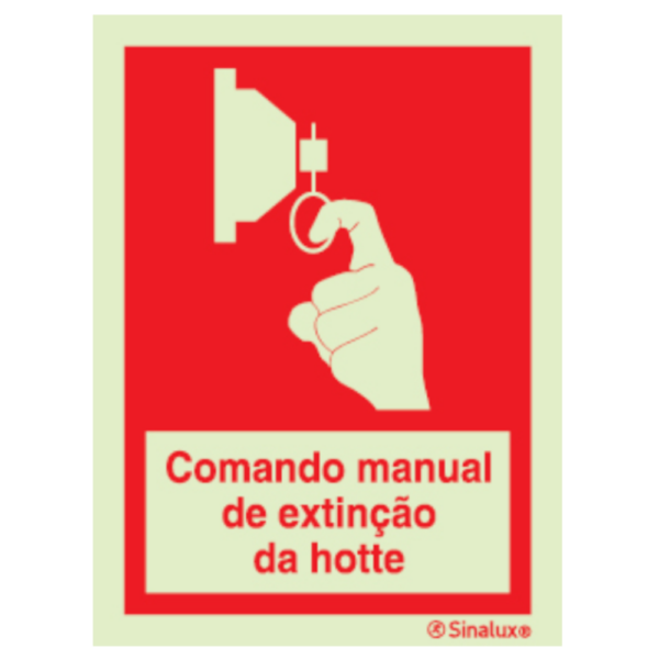 Sinal de comando manual de extinção da hotte - P 05 84