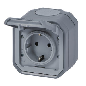 Tomada Schuko Legrand Plexo 069730L – estanque, 2P+T, 16 A, IP55, saliente, cinzenta