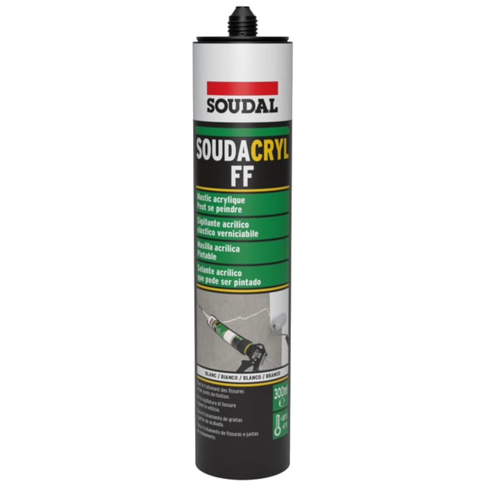 Selante acrílico Soudal Soudacryl FF – 300 ml, branco