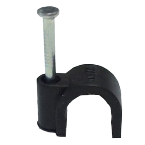 Abraçadeiras com Prego p/ cabo redondo Ø12mm Preto