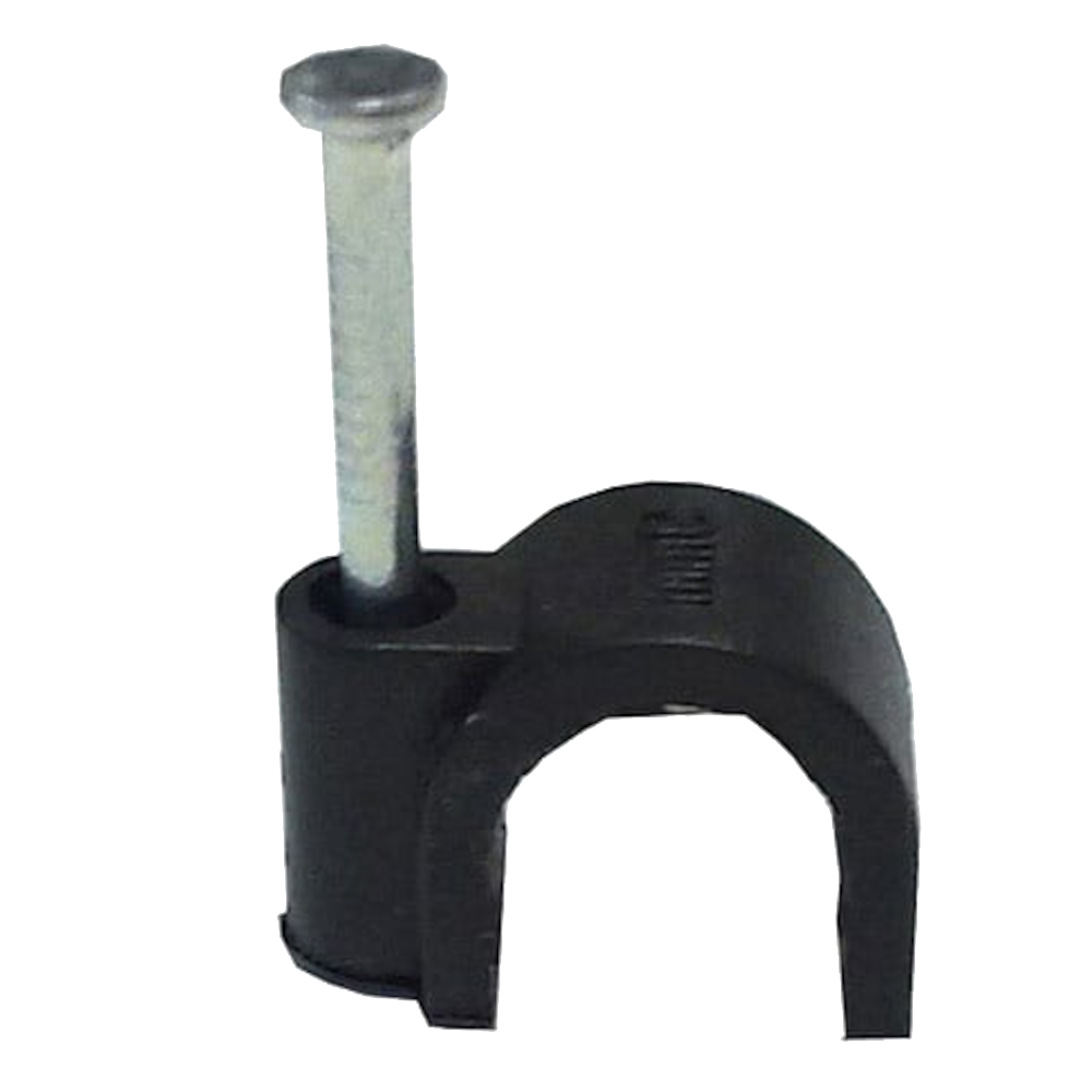 Abraçadeiras com Prego p/ cabo redondo Ø12mm Preto