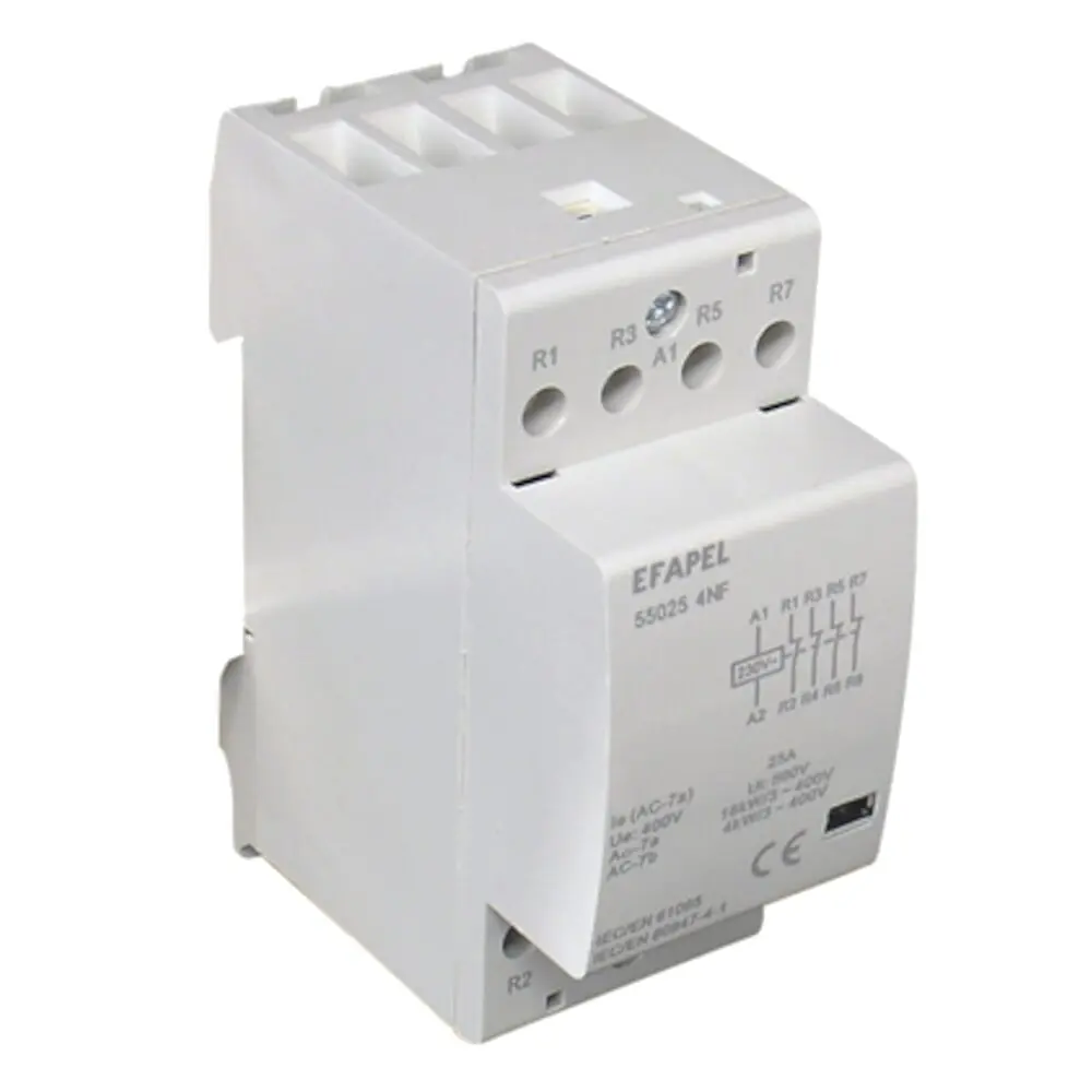 Contactor modular Efapel 55025 4NA – 4P, 25 A, 4NA, bobina 230 V