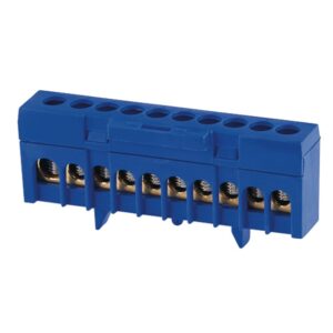 Barramento isolado terra 10F 1x25+9x16mm² Azul