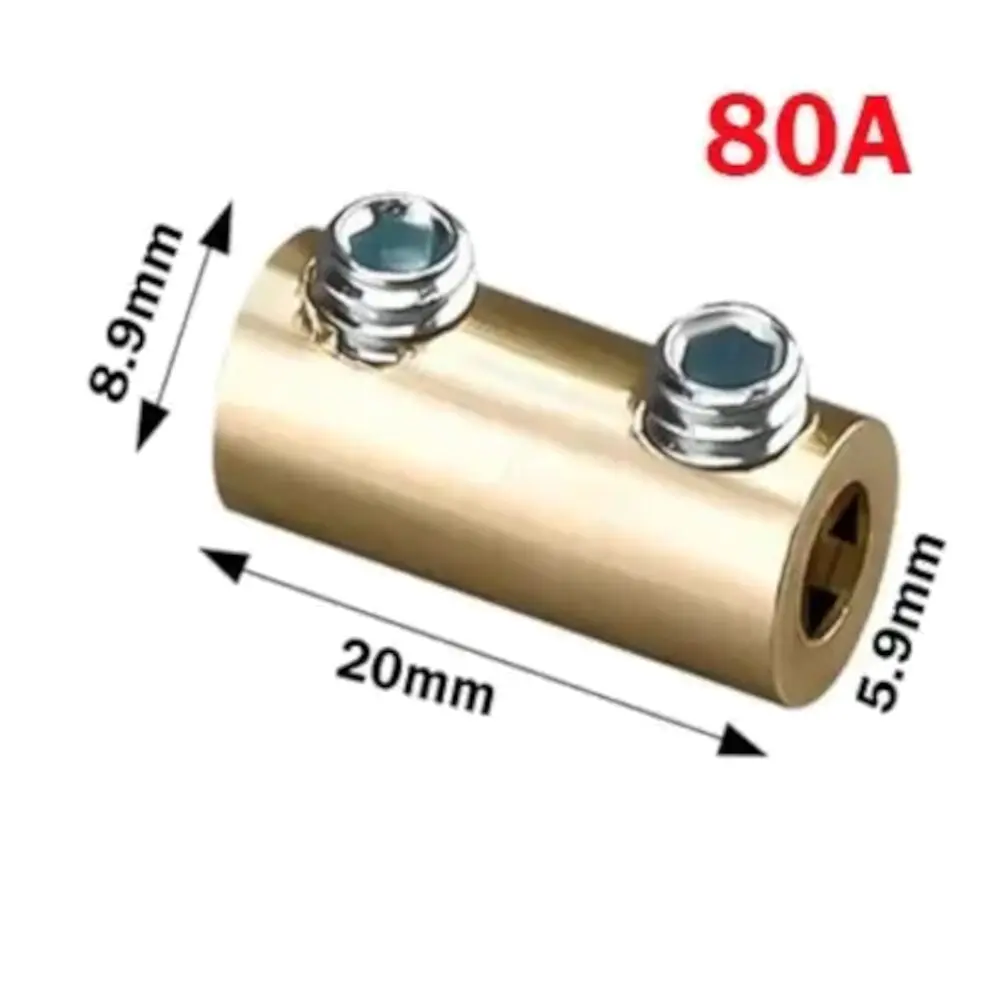 Ligador de emenda com 2 parafusos – 80 A, 250 V, cobre, pack de 10