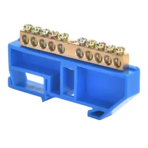 Barramento c/ base 10F 1x25+9x16mm² Azul