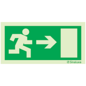 Sinal de evacuação, saída para a direita - P 00 09