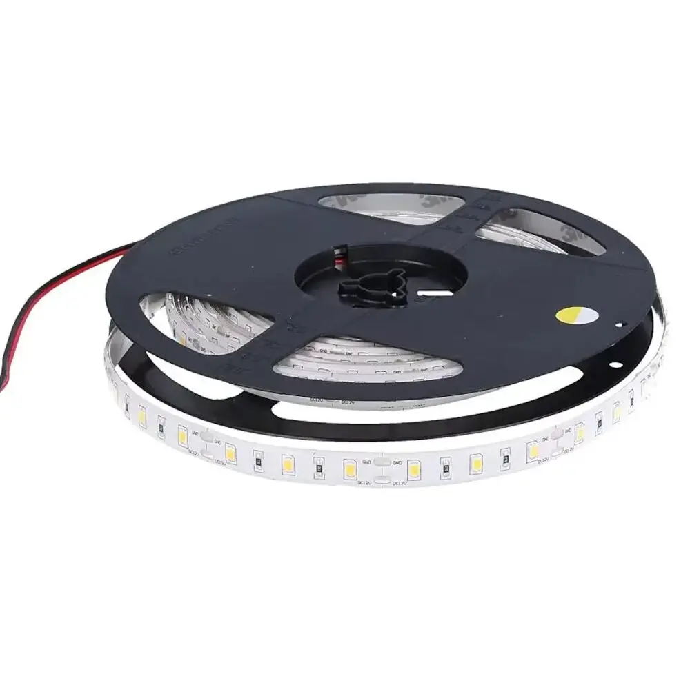 Fita LED SMD2835 – 12 V DC, 5 m, 600 LED, 48 W, 3000 K (branco quente), IP63