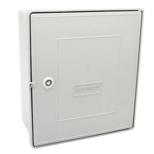 Caixa de telecomunicações C1 – 290x325x140 mm, IP44, fechadura triangular, cinzenta