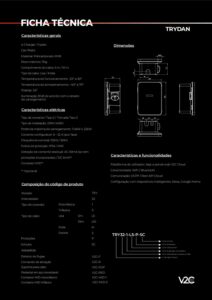 Carregador V2C Trydan 7,4 kW monofásico com cabo Tipo 2 de 5 m