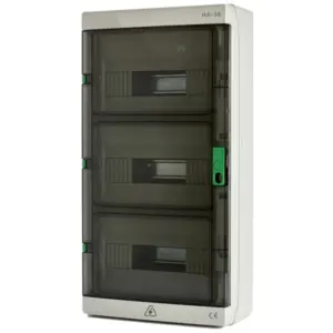 Quadro elétrico saliente estanque HA-36 – 36 módulos, 3 filas, IP65, porta fumada