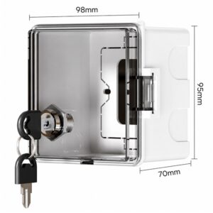 Caixa de Proteção com Fechadura para Interruptores e Tomadas - Tampa Transparente IP65