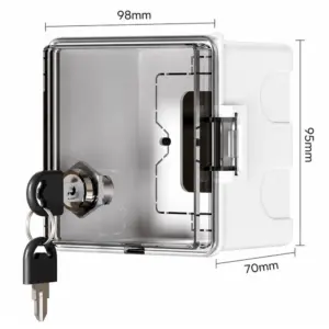 Caixa de Proteção com Fechadura para Interruptores e Tomadas - Tampa Transparente IP65