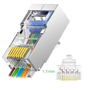 Ficha RJ45 CAT6 8P8C tecnologia passante blindado