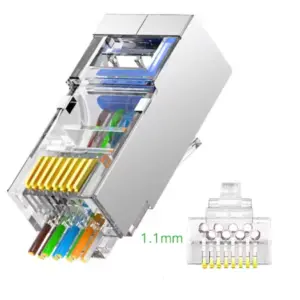 Ficha RJ45 CAT6 8P8C tecnologia passante blindado