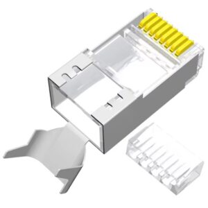 Ficha RJ45 CAT7 8P8C tecnologia passante blindado
