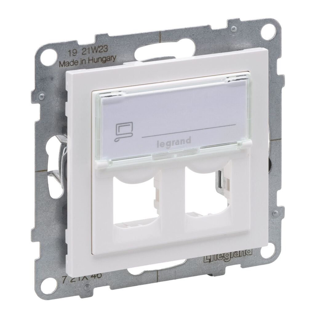 Adaptador Systimax Legrand New Suno – duplo, branco, alumínio ou preto