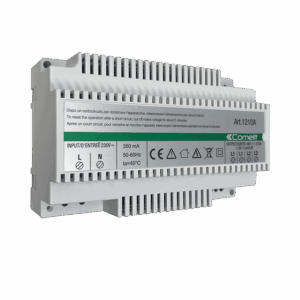 Alimentador Comelit 1210A – Simplebus2, 230 V AC, saída 34 V DC, 8 módulos DIN