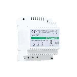 Alimentador Comelit 1595 – 100-240 V AC, saída 33 V DC 0,5 A, 4 módulos DIN