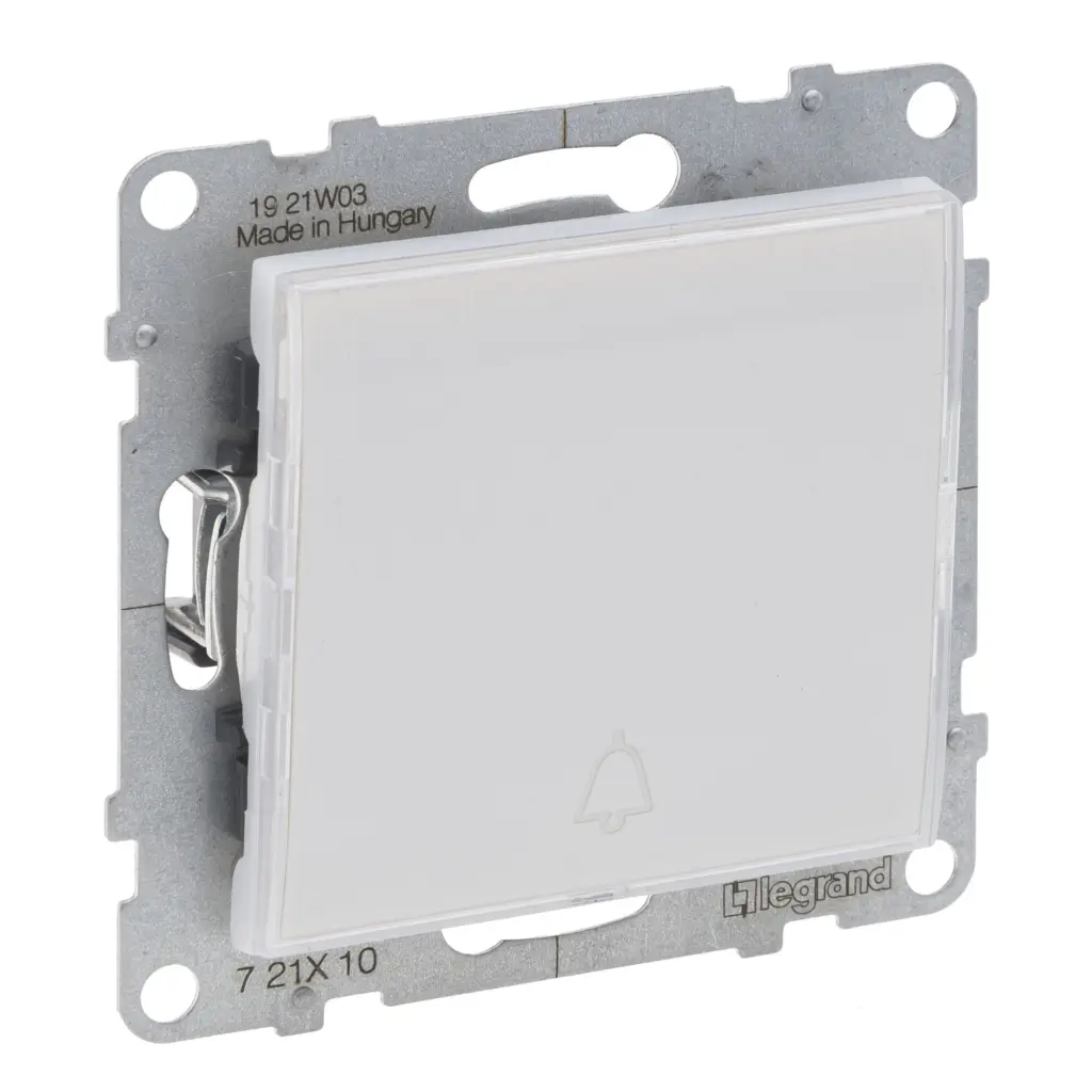 Botão luminoso Legrand New Suno – com porta-etiqueta, 6 A, branco, alumínio ou preto