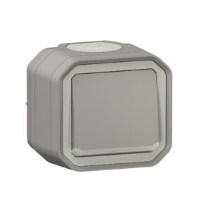 Botão luminoso Legrand Plexo 069722L – estanque, NA, 10 A, IP55, saliente, cinzento