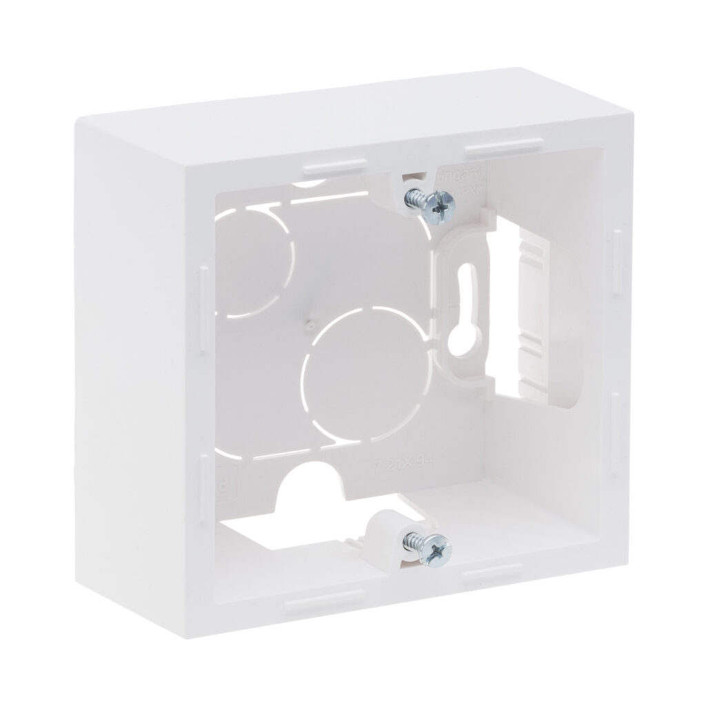 Caixa saliente Legrand New Suno – simples, 1 posto, branca, alumínio ou preta