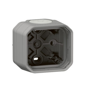 Caixa saliente Legrand Plexo 069651L – simples, bucins planos, IP55, cinzenta