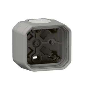 Caixa saliente Legrand Plexo 069651L – simples, bucins planos, IP55, cinzenta