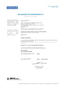 Certificado – Caixa de acesso multioperador TEV KVCAM – ITED, poliéster, porta opaca, IP65, IK09, cinzenta
