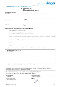 Certificado – Relé diferencial Hager HR535 – tipo A, 4 canais, 0,03 a 3 A, temporizado