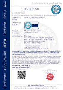Certificado – Revalco disjuntores