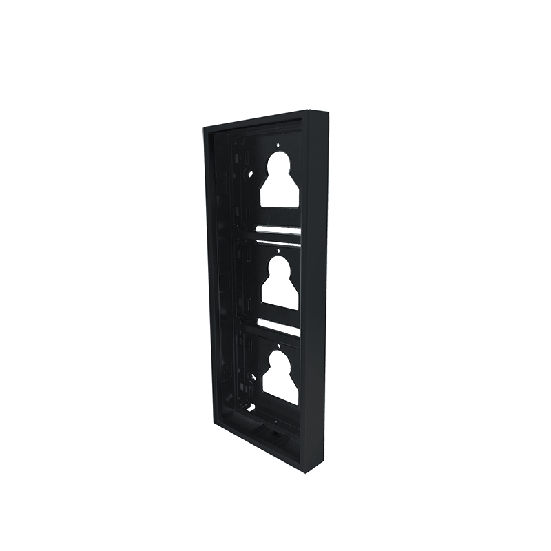 Cobertura de superfície Comelit UT9173B – 3 módulos Ultra Black, 110 x 289 x 35 mm, preta