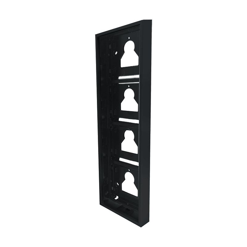 Cobertura de superfície Comelit UT9174B – 4 módulos Ultra Black, 110 x 380 x 35 mm, preta