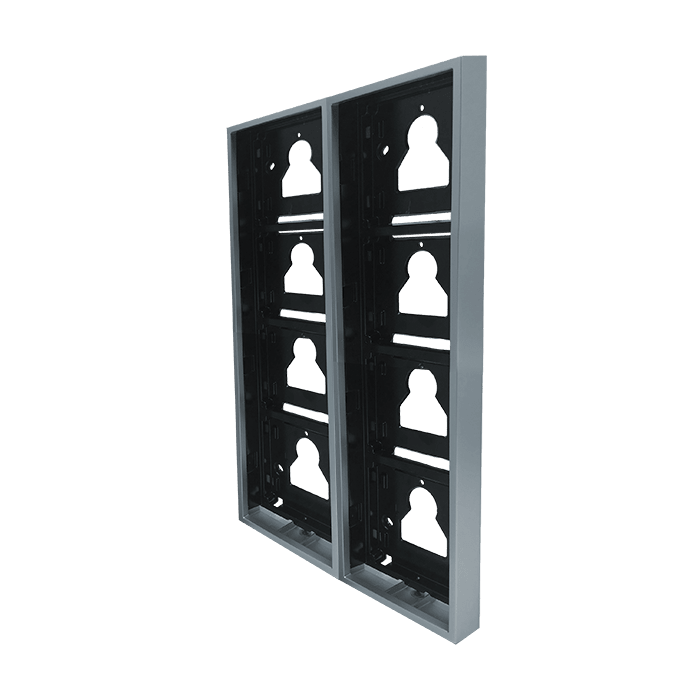 Cobertura de superfície Comelit UT9178 – 8 módulos Ultra (2 x 4), 221 x 380 x 35 mm, cinzenta