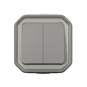 Comando duplo Legrand Plexo 069715L – estanque, botão ou comutador duplo, 10 AX, IP55, cinzento