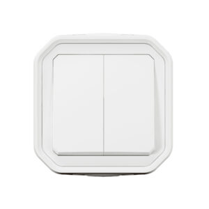 Comando duplo Legrand Plexo 069755L – estanque, botão ou comutador duplo, 10 AX, IP55, branco